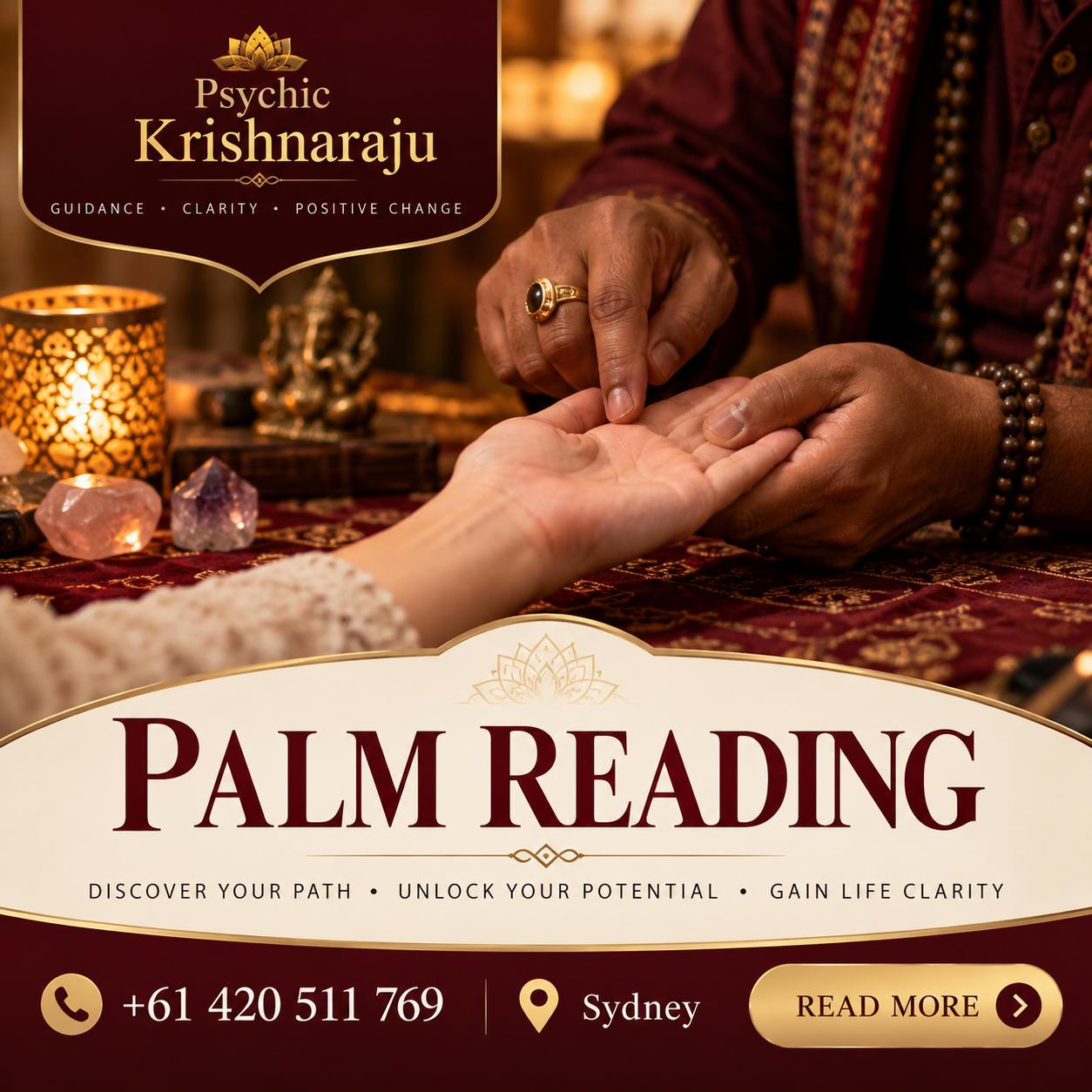 Palm Reading - Psychic Krishnaraju Sydney