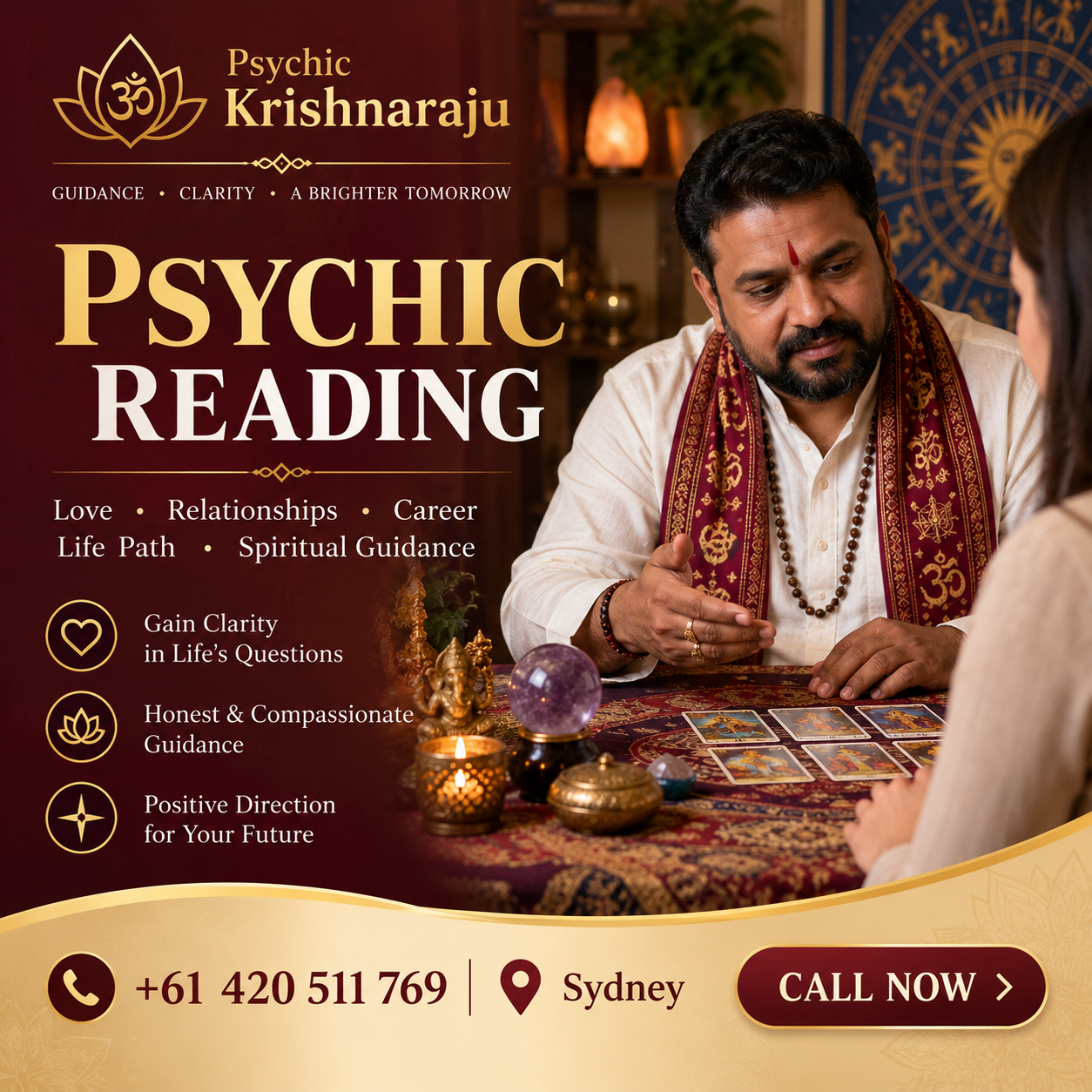 Psychic Reading - Psychic Krishnaraju Sydney